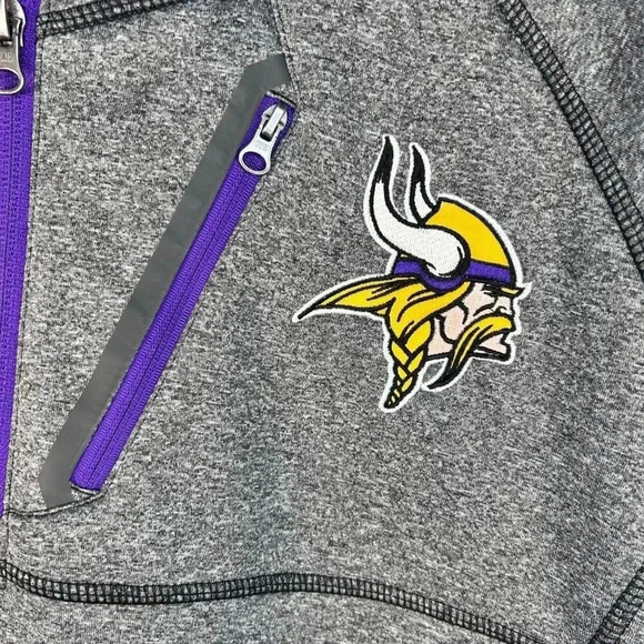 NFL Minnesota Vikings Size Small 1/4 Zip Jacket Top Mountain Trail - Picture 5 of 9